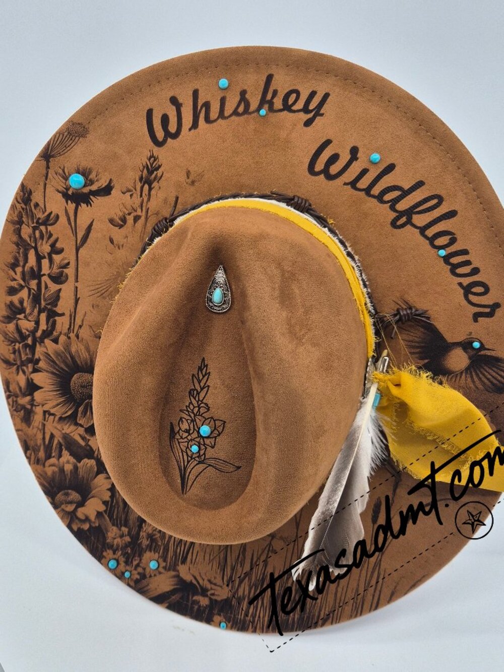 Whiskey Wildflower – Custom Engraved Western Hat